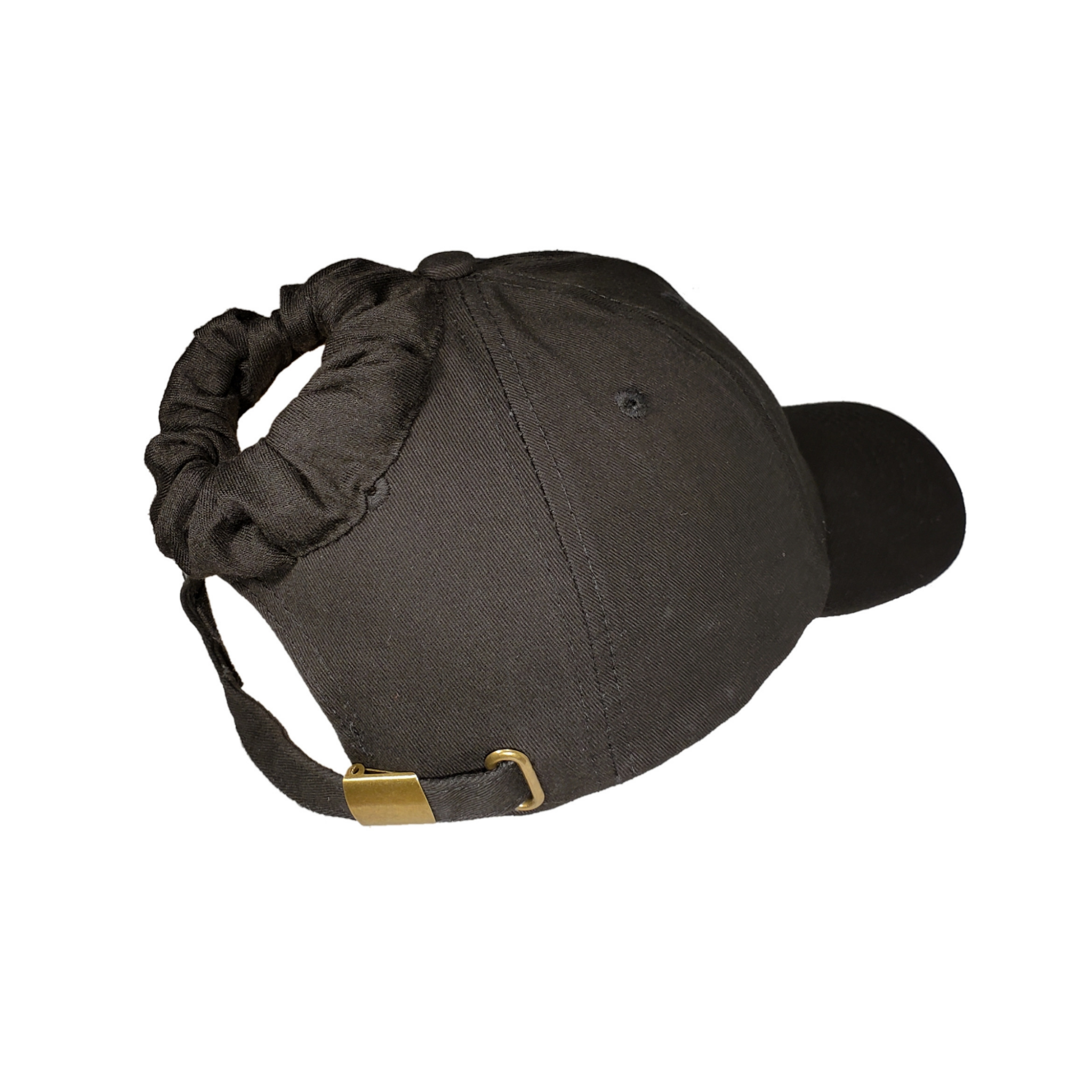 Baseball cap with fake top ponytail